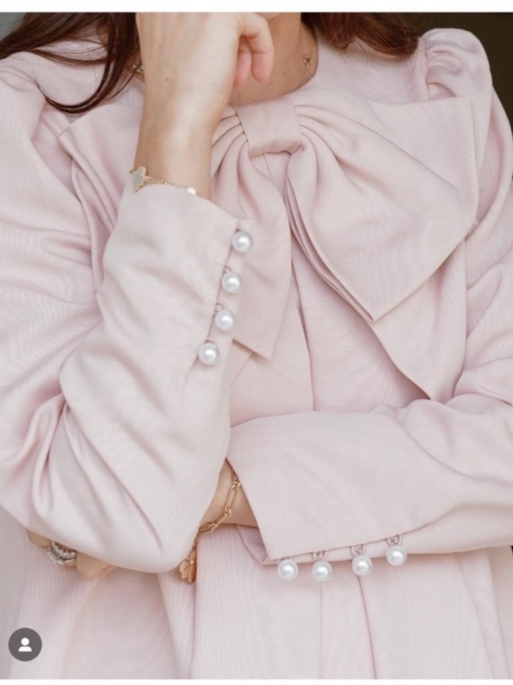 ANTONIO MELANI Blush Pink Bow-Front Long-Sleeve Mini Dress - Picture 4 of 6